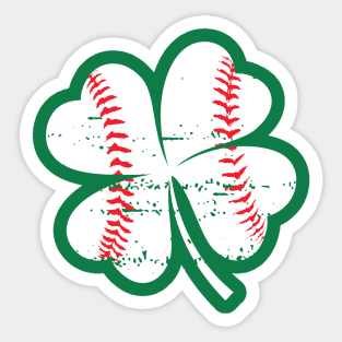 Lucky Baseball St Patricks Day Gift Men Catcher Shamrock Sticker